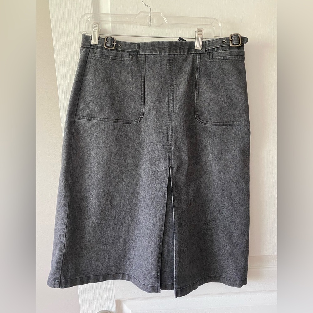 Light washed Black Denim Skirt